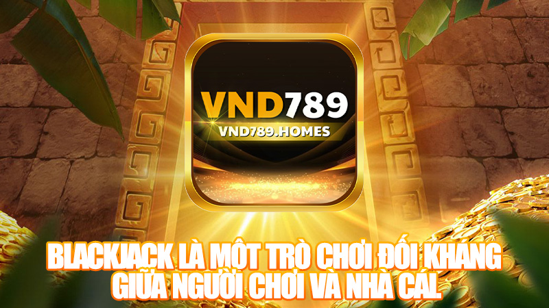 Blackjack là một trò chơi đối kháng giữa người chơi và nhà cái.